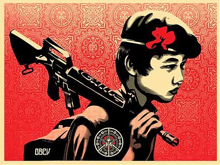 Shepard Fairey — Duality of Humanity 2: Beauty and the Rifle
