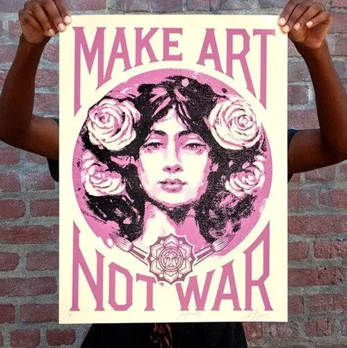 Shepard Fairey x Alfredo Gonzalez Make Art Not War Dual Signed Print 2025 150