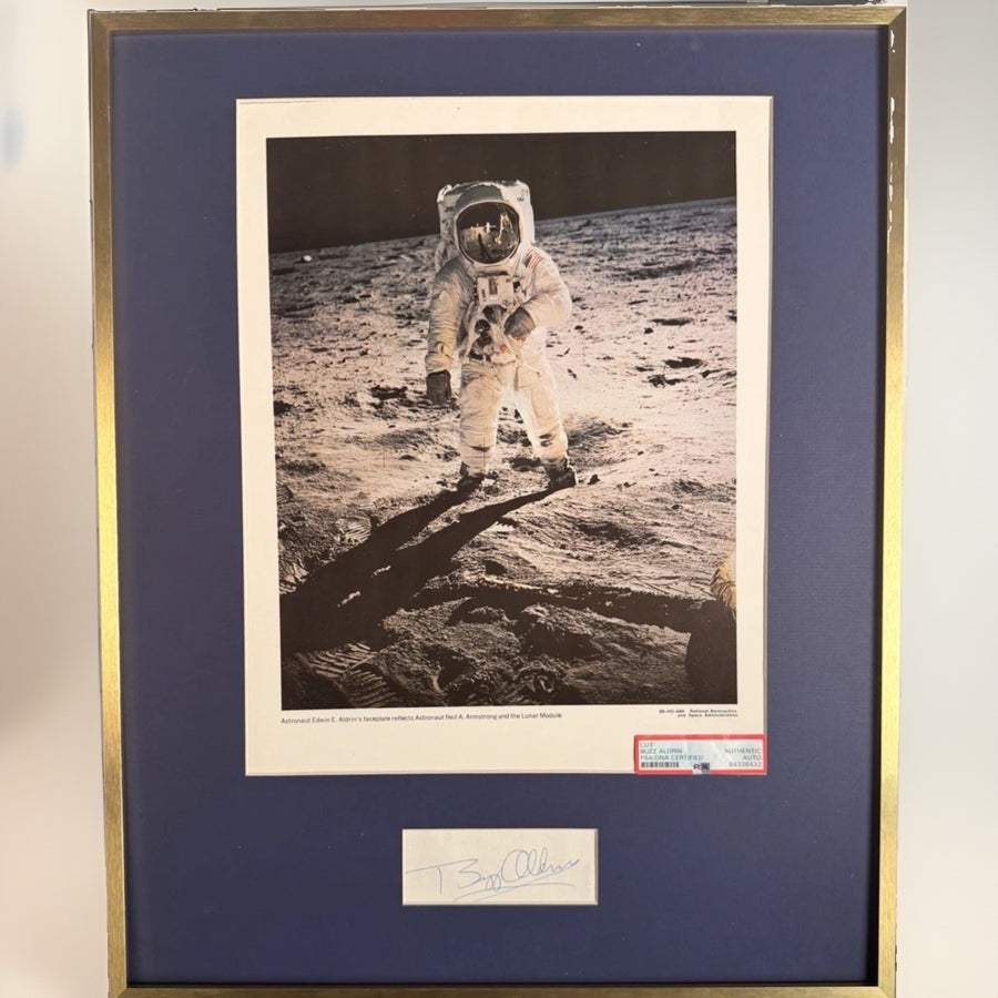 BUZZ ALDRIN APOLLO 11 MOONWALKER FRAMED AUTOGRAPH - ZARELLI SPACE COA