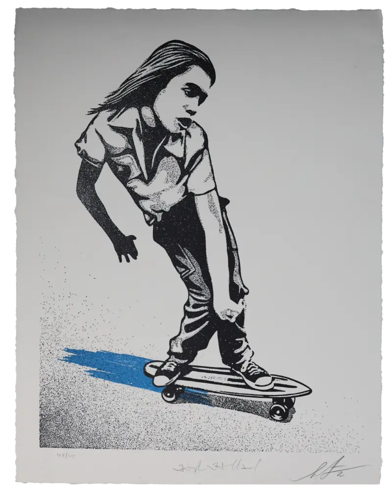 Shepard Fairey x Hugh Holland Styles Change Style Endures Blue Signed 103/115