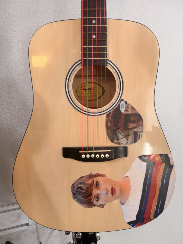 Taylor Swift Signed Acoustic Guitar Tortured Poets PSA/DNA COA AN88569