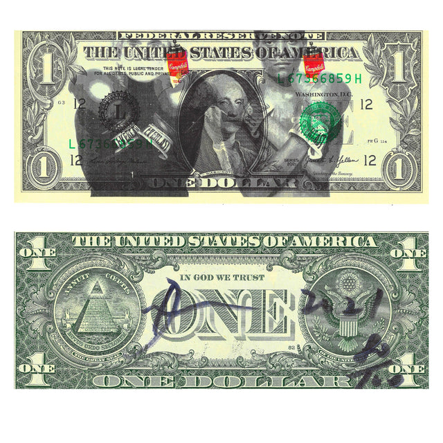 Death NYC Andy Warhol Basquiat Dollar Bill Art Signed Numbered COA Pop Art