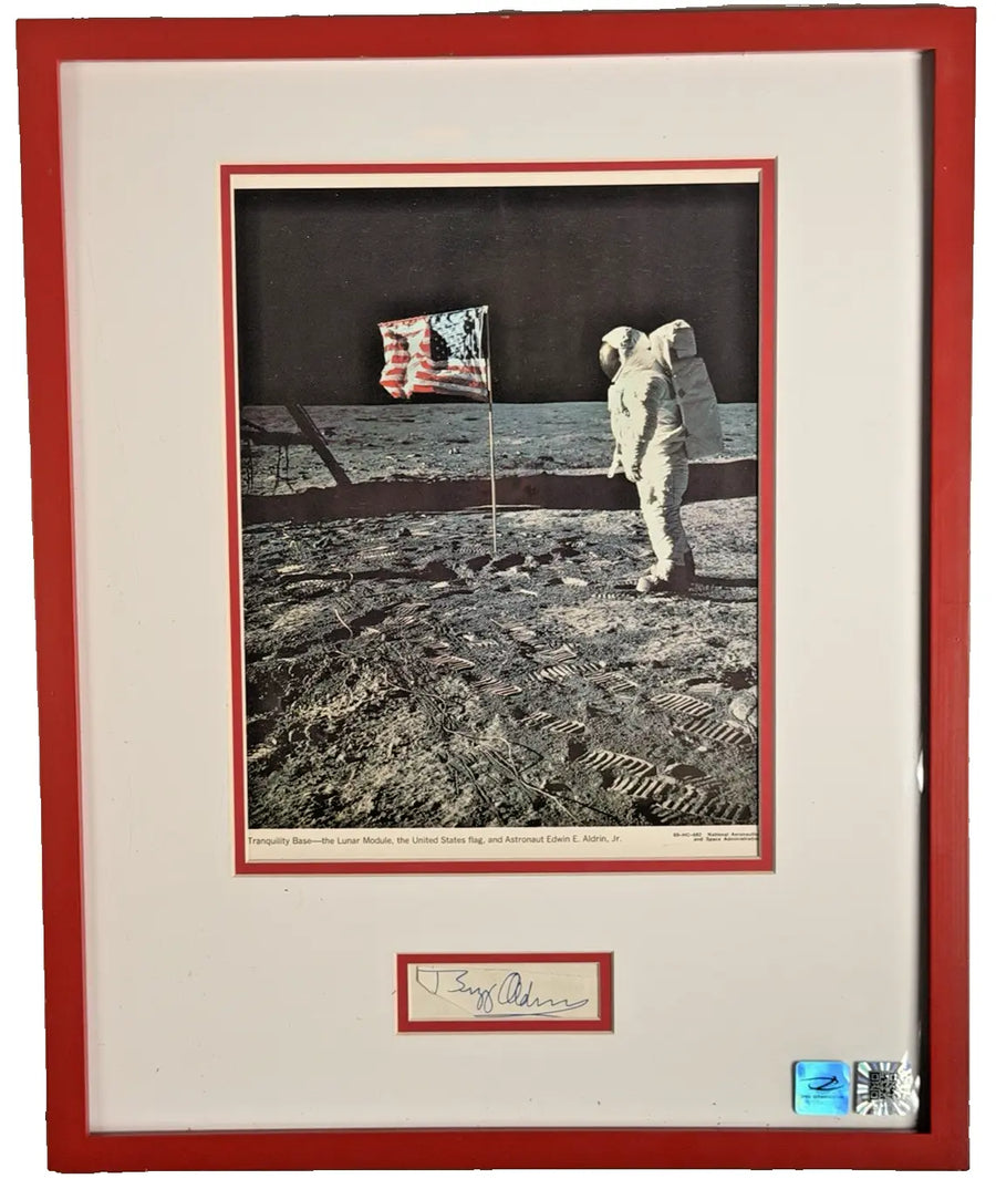 BUZZ ALDRIN APOLLO 11 ASTRONAUT SIGNED FRAMED PRINT - ZARELLI SPACE COA