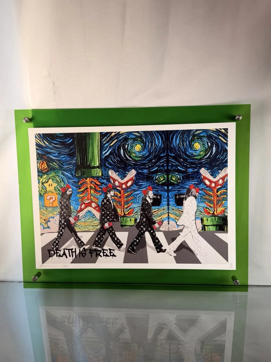 Death NYC Death Is Free Beatles Abbey Road LV Starry Night Mario Signed Print
