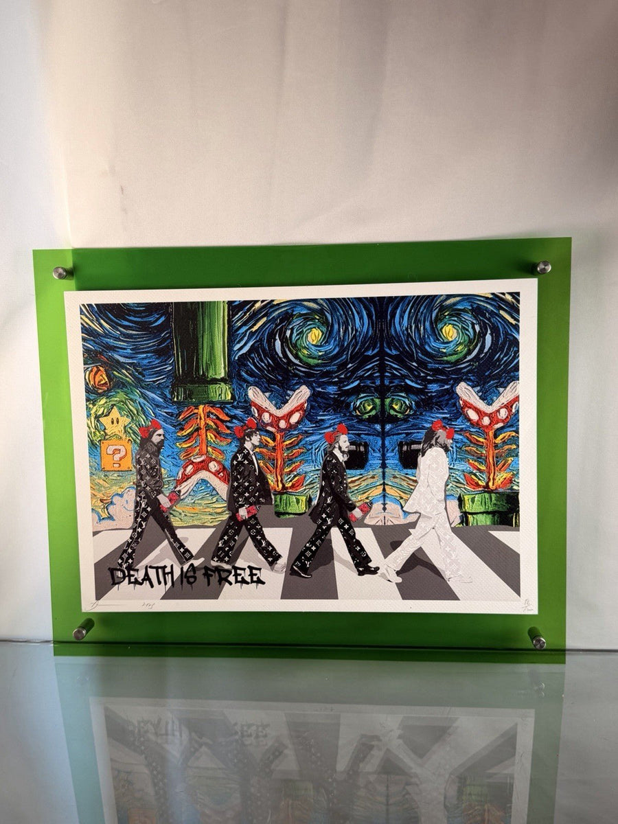 Death NYC Death Is Free Beatles Abbey Road LV Starry Night Mario Signed Print - Gauntlet Gallery