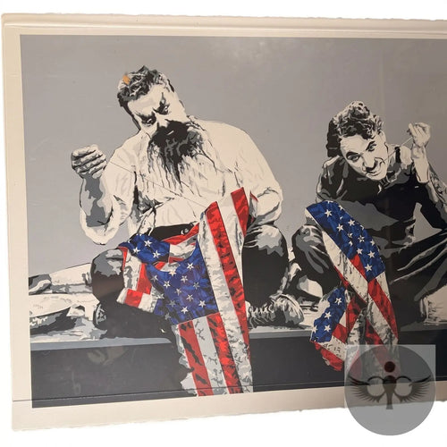 Mr. Brainwash 2018 "Recovery Plan" Signed Screenprint of Chaplin with USA Flag