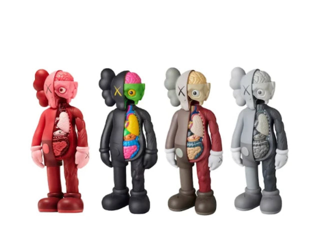 KAWS Companion Flayed Open Edition Set of 4 Black Grey Brown Blush Medicom NEW