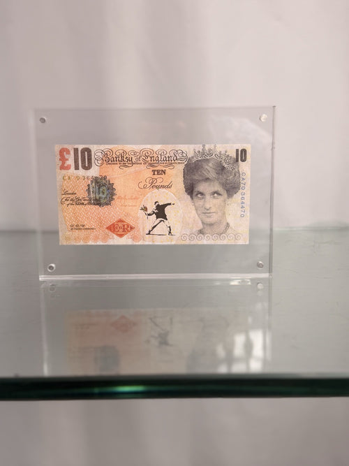 Banksy Di-Faced Tenner 10 Pound Note Princess Diana Framed Street Art