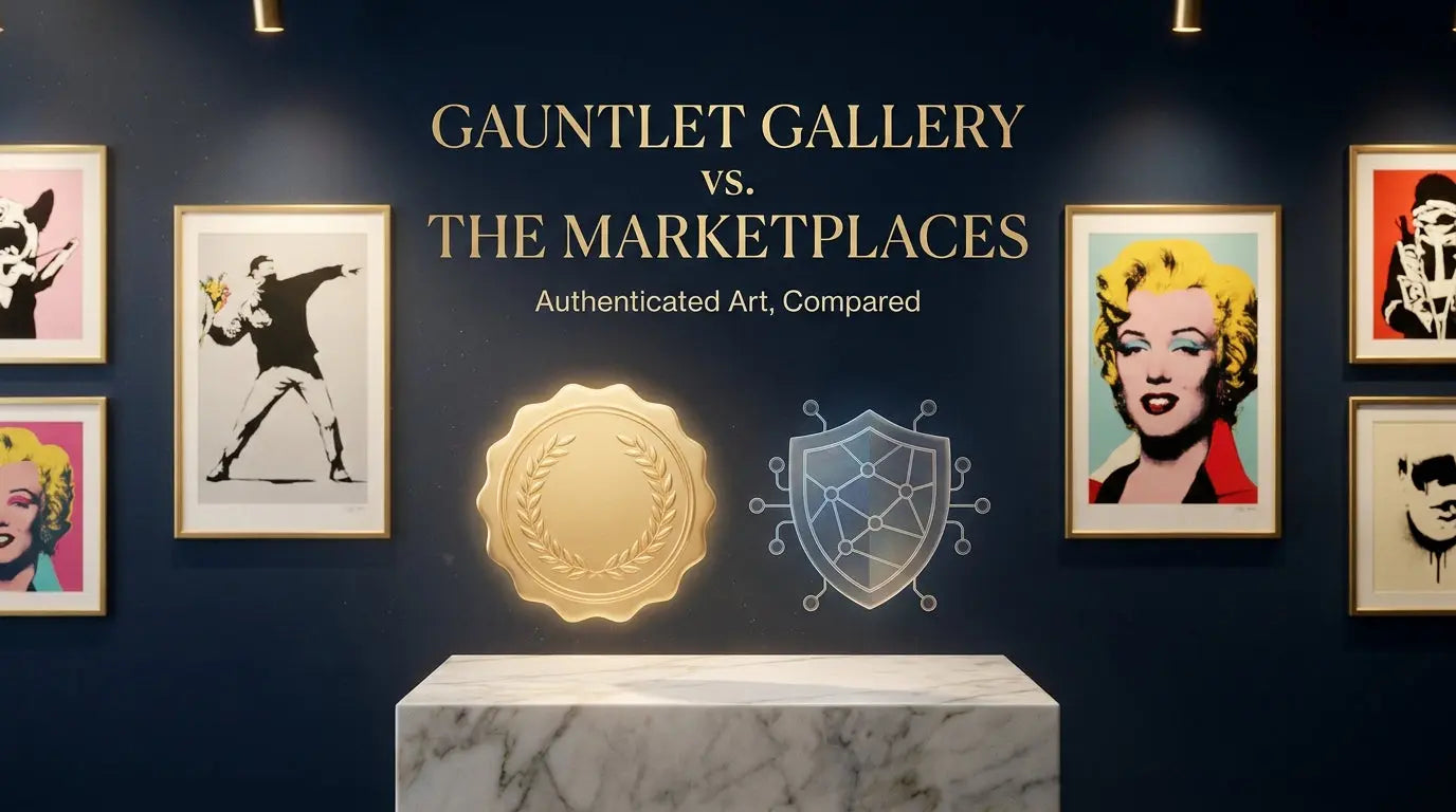 Gauntlet Gallery vs. the marketplaces — authenticated art compared