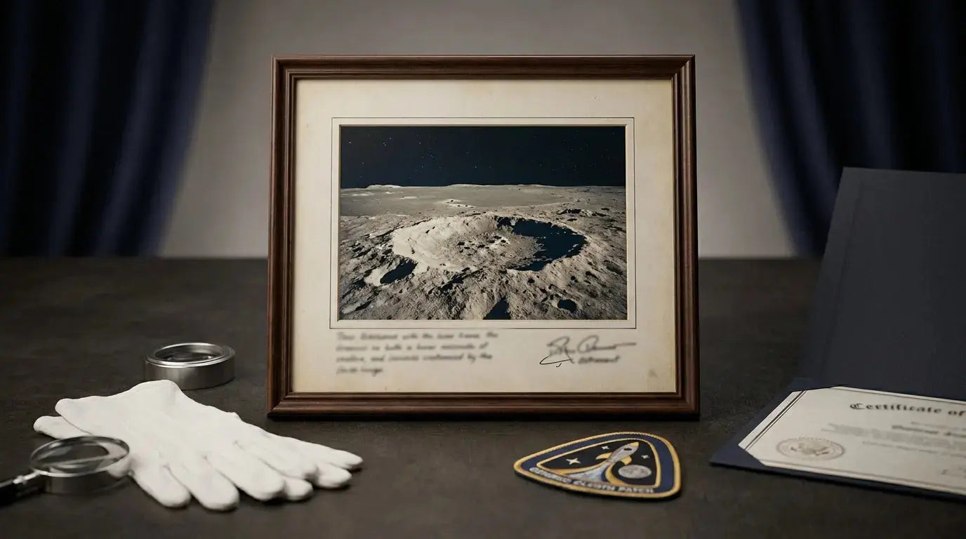 A Crater Near the Landing Spot, on the Sea of Tranquility Signed by Buzz Aldrin: Collector Guide, Rarity & Value - Gauntlet Gallery