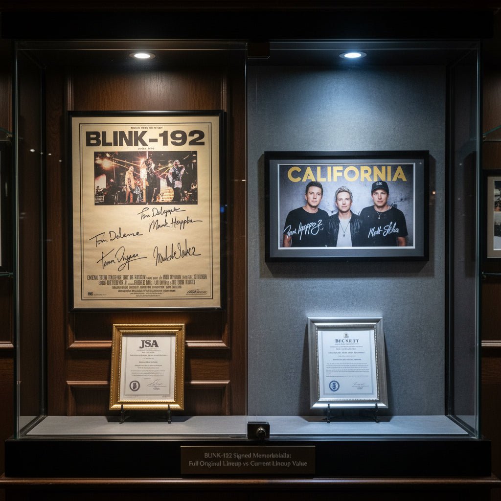 Blink-182 Signed Memorabilia: Full Original Lineup vs. Current Lineup Value - Gauntlet Gallery