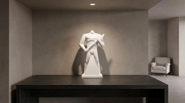 Cleon Peterson POWER: A White Sculpture With a Strong Presence