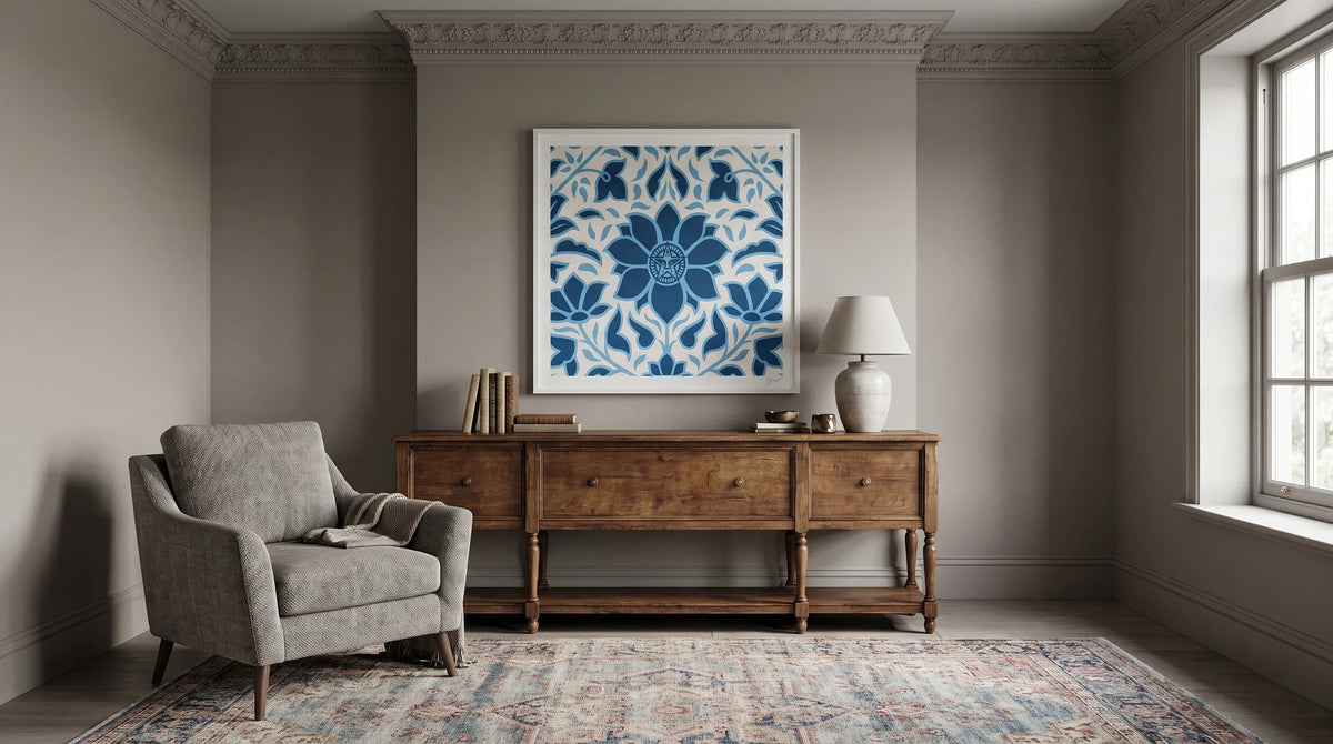 AI interior concept for contemporary art in a traditional room: keep the best tension