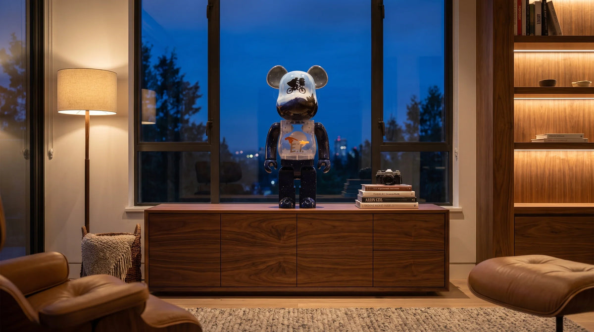 Illustrative interior for E.T. BE@RBRICK: An Evening Display With Restraint