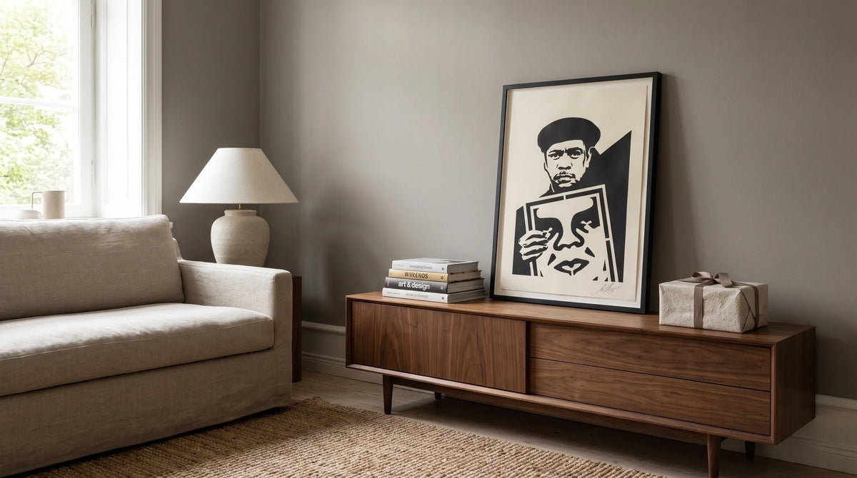 Illustrative interior featuring Shepard Fairey