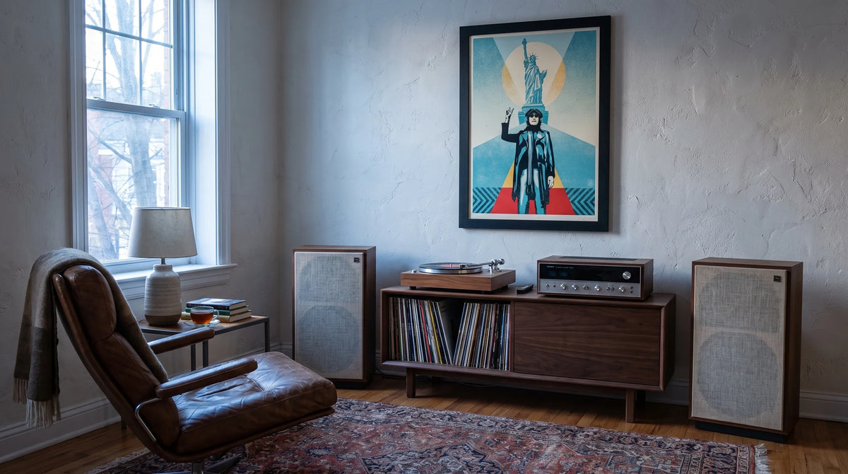 AI interior concept for a music portrait as the starting point for a listening room