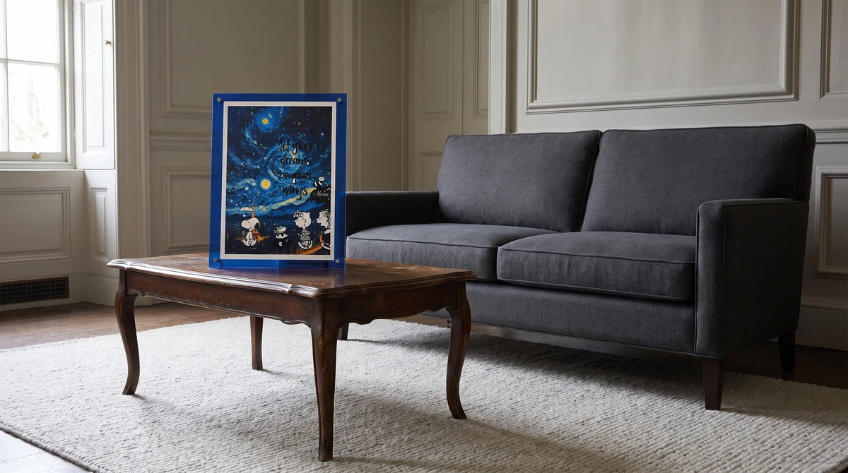 AI interior concept for a playful art choice for an otherwise serious interior