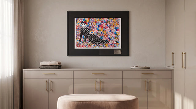 A Collected Dressing Room With Pop Art and Restrained Materials