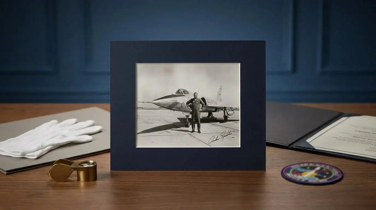 Test Pilot Neil Armstrong standing next to X-15 Aircraft Signed by Neil Armstrong: Collector Guide, Rarity & Value - Gauntlet Gallery