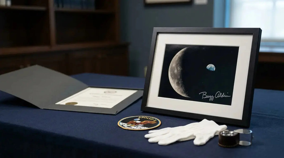 The Moon as seen from Apollo 11 during its journey to the Moon Signed by Buzz Aldrin: Collector Guide, Rarity & Value - Gauntlet Gallery