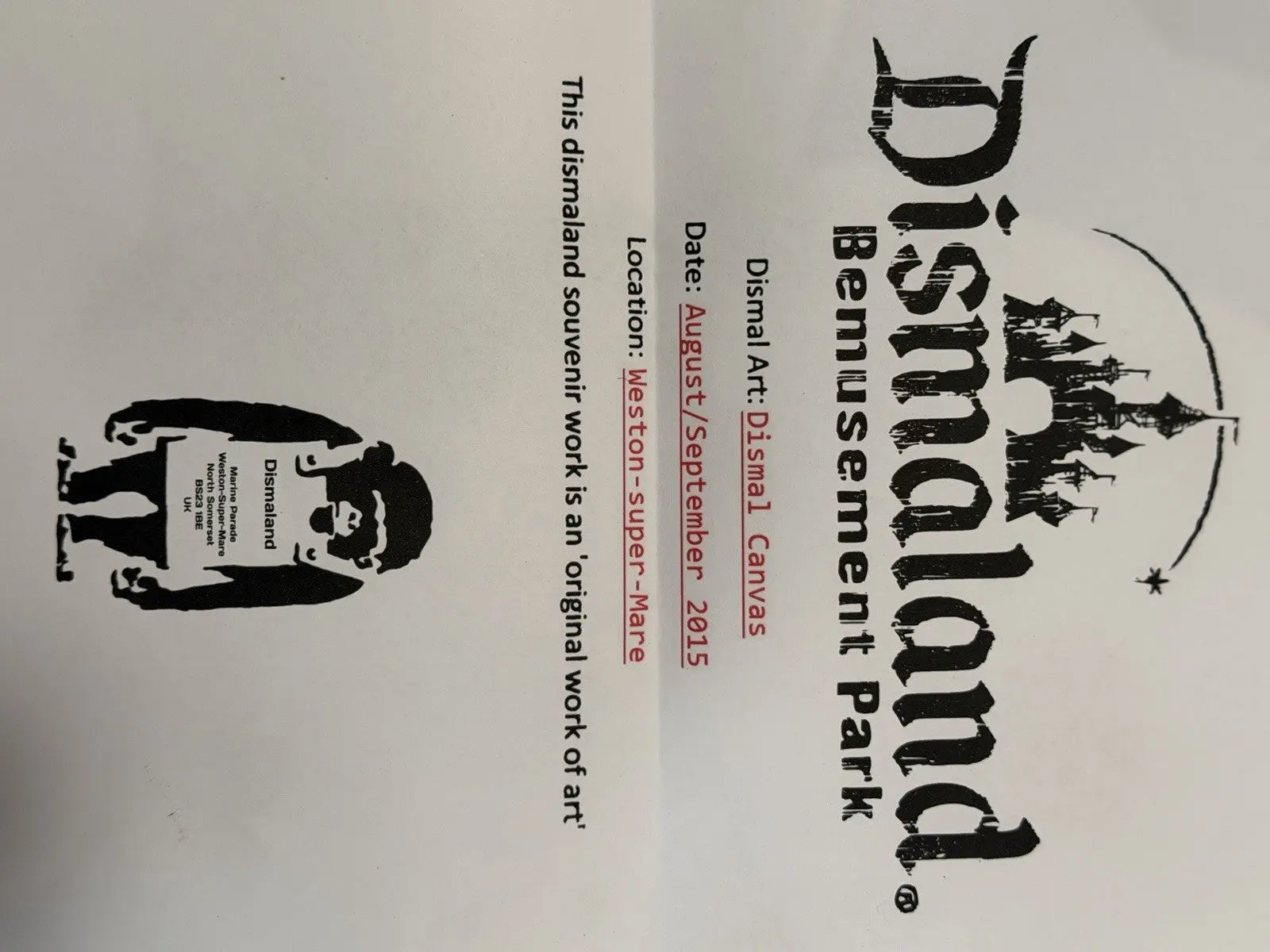 Banksy Girl with Balloon Dismaland 2/12 Signed Stencil Canvas 2015 Ticket