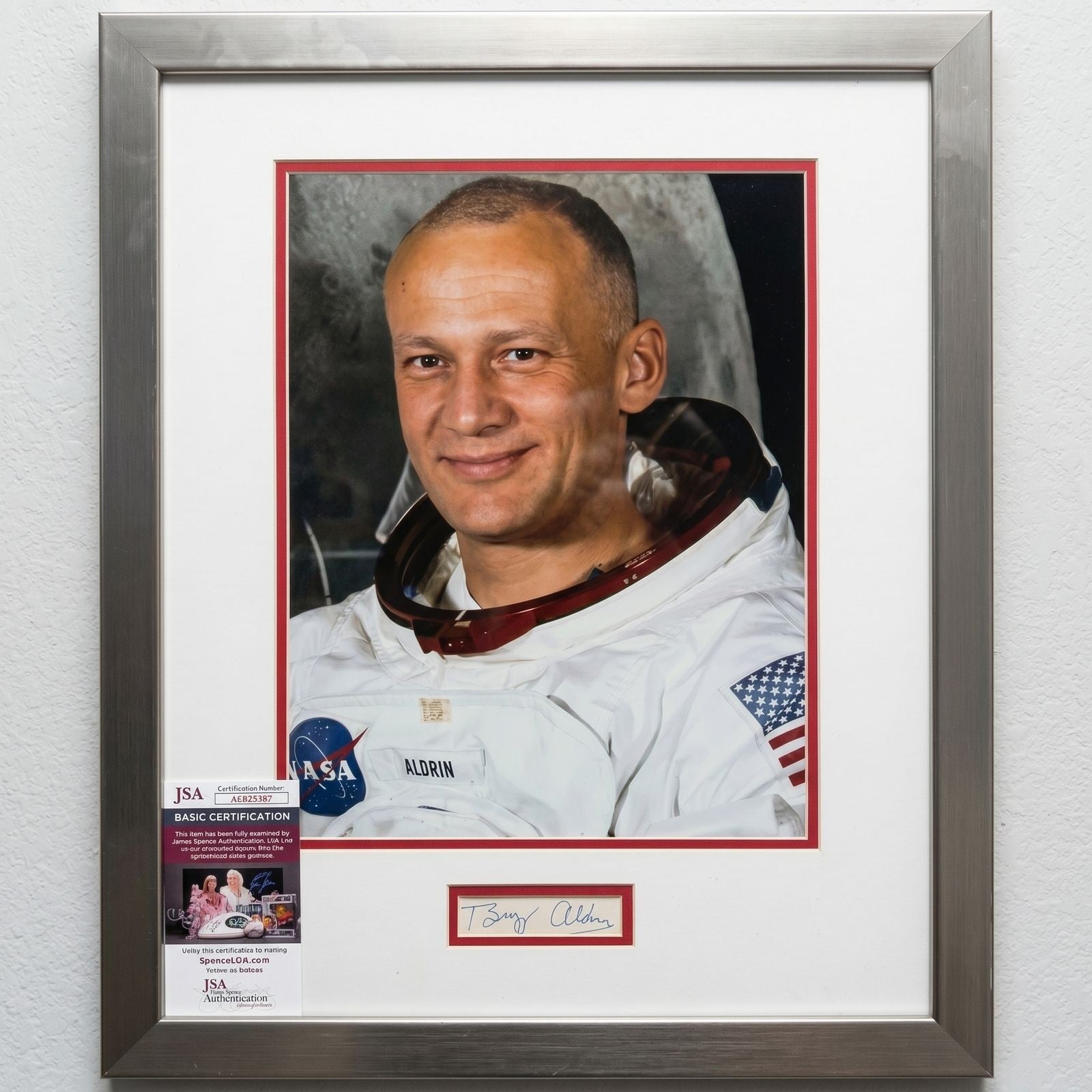 Buzz Aldrin Signed Cut Signature JSA Certified Apollo 11 Framed 16x20 Portrait