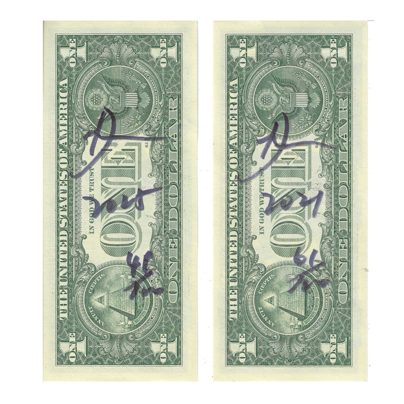 Death NYC Audrey Hepburn Dollar Bill Art Set of 2 Signed Numbered — listing photograph 2