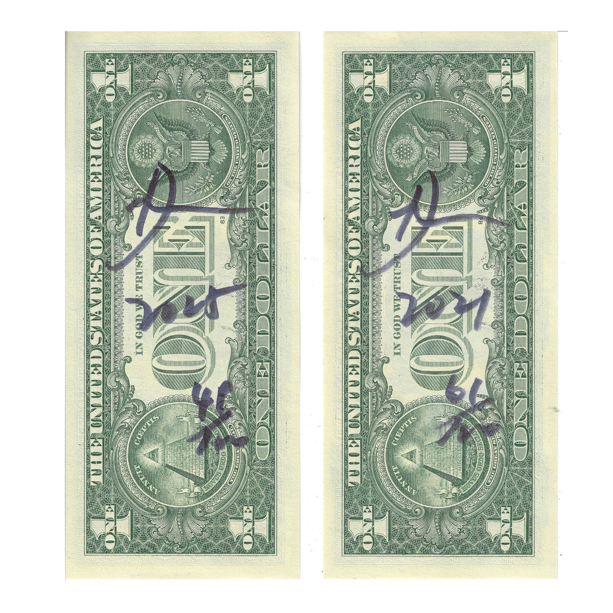 Death NYC Audrey Hepburn Dollar Bill Art Set of 2 Signed Numbered COA