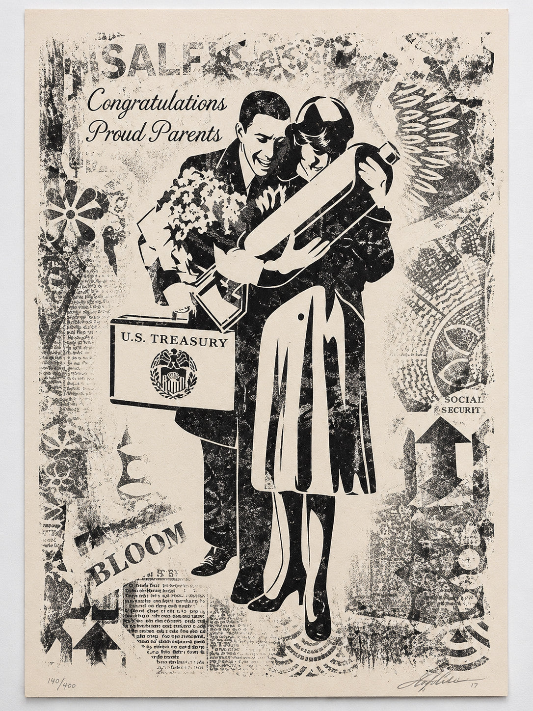 Shepard Fairey Proud Parents Signed Numbered 18x24 Screen Print OBEY Street Art — listing photograph 1