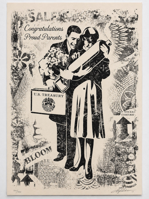 Shepard Fairey Proud Parents Signed Numbered 18x24 Screen Print OBEY Street Art — listing photograph 1