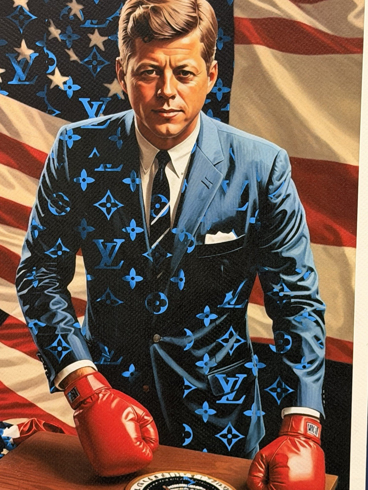 Death NYC JFK John F Kennedy Boxing Louis Vuitton Signed Art Print 16x20