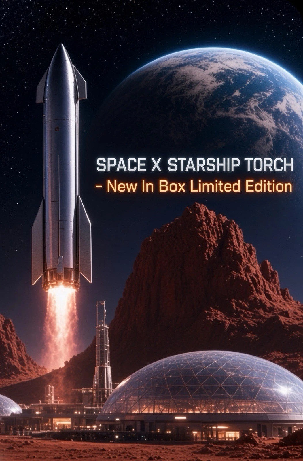 SpaceX Starship Torch 1:200 Scale Butane Lighter New In Box Official Sold Out