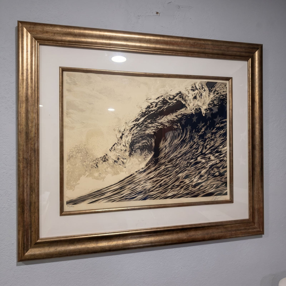 Shepard Fairey Wave of Distress Screen Print 364/400 Framed Art Print