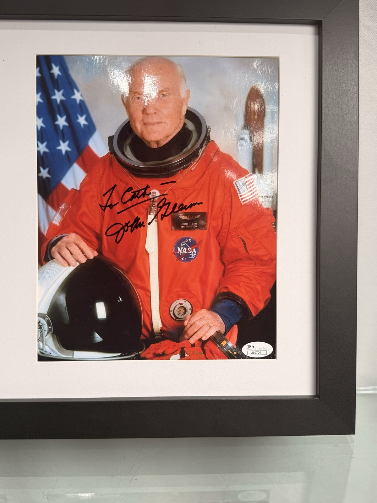 John Glenn Signed Autographed Photo Display JSA NASA Mercury Astronaut Framed