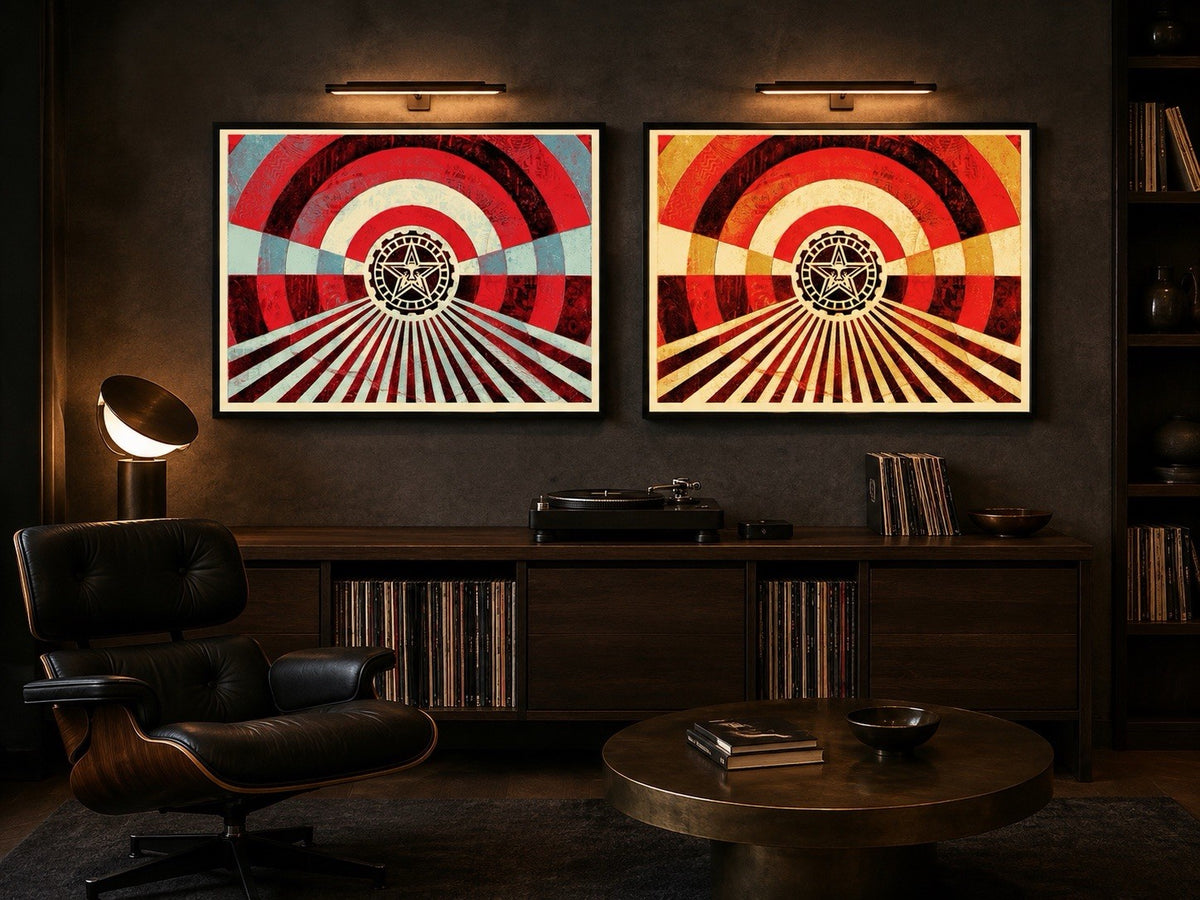 Shepard Fairey OBEY Tunnel Vision Blue Gold Matching Set 183/400 Signed 2018