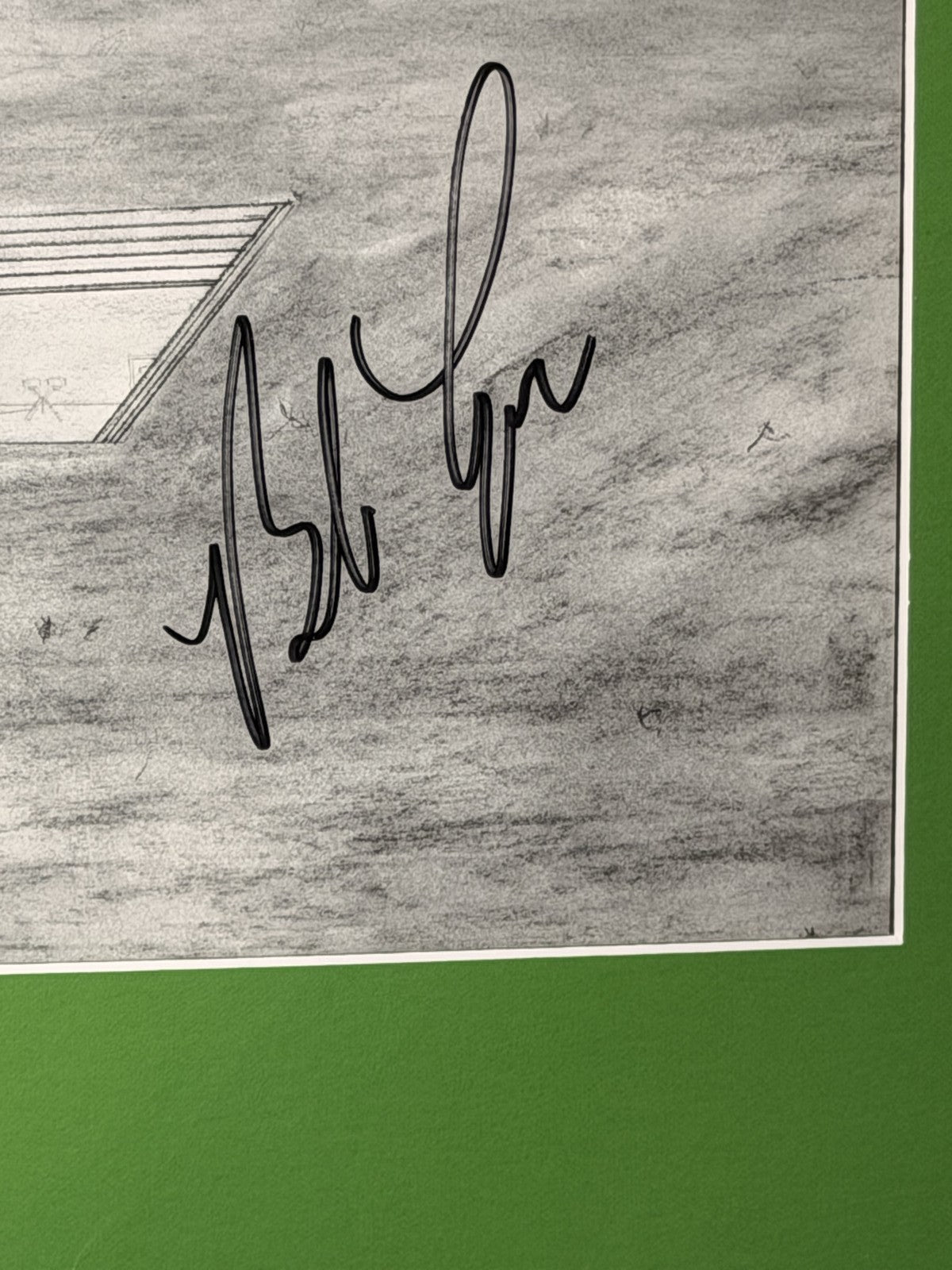 Bob Lazar Signed S4 Base Sketch Area 51 UFO Print 12x20 Framed 18x24