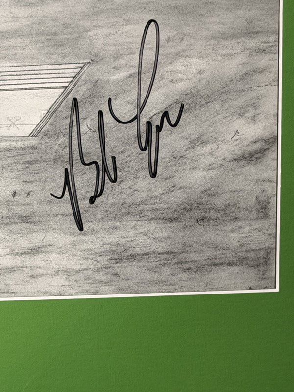 Bob Lazar Signed S4 Base Sketch Area 51 UFO Print 12x20 Framed 18x24