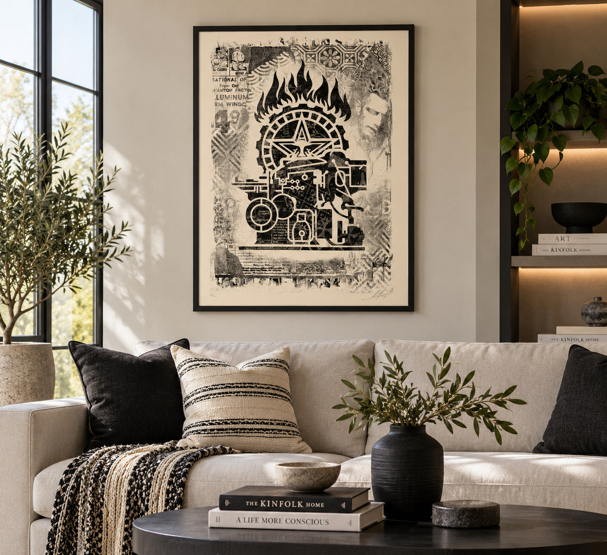 Shepard Fairey Printing Press 2017 Signed 140/400 OBEY Damaged Stencil 18x24 — listing photograph 4