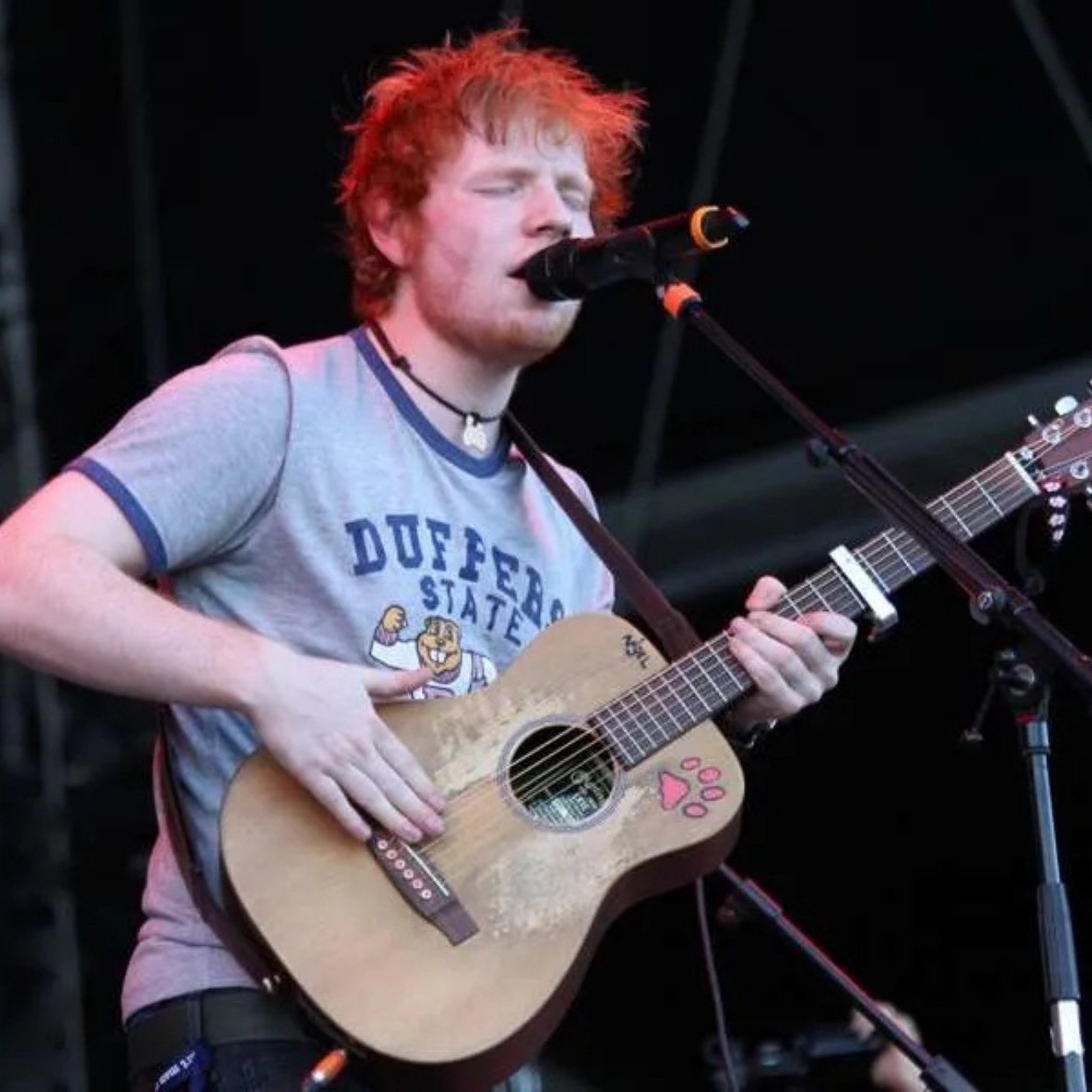 Ed Sheeran Signed Acoustic Guitar Pickguard Autograph Beckett BAS BK51581