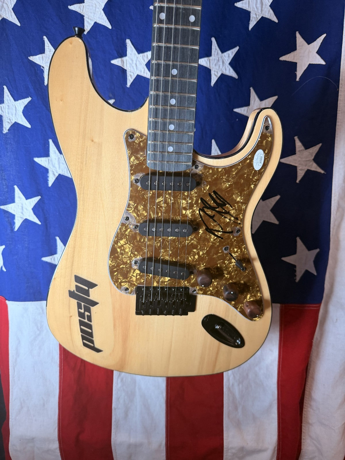 Post Malone Signed Electric Guitar Custom Knobs USA Rockstar Autograph — listing photograph 1