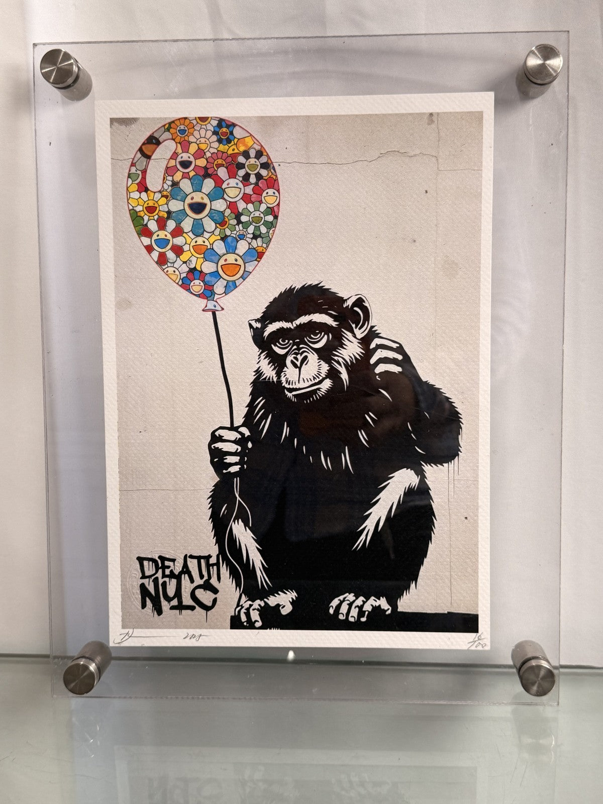 DEATH NYC Banksy Murakami Balloon Ape Signed Limited Edition Print