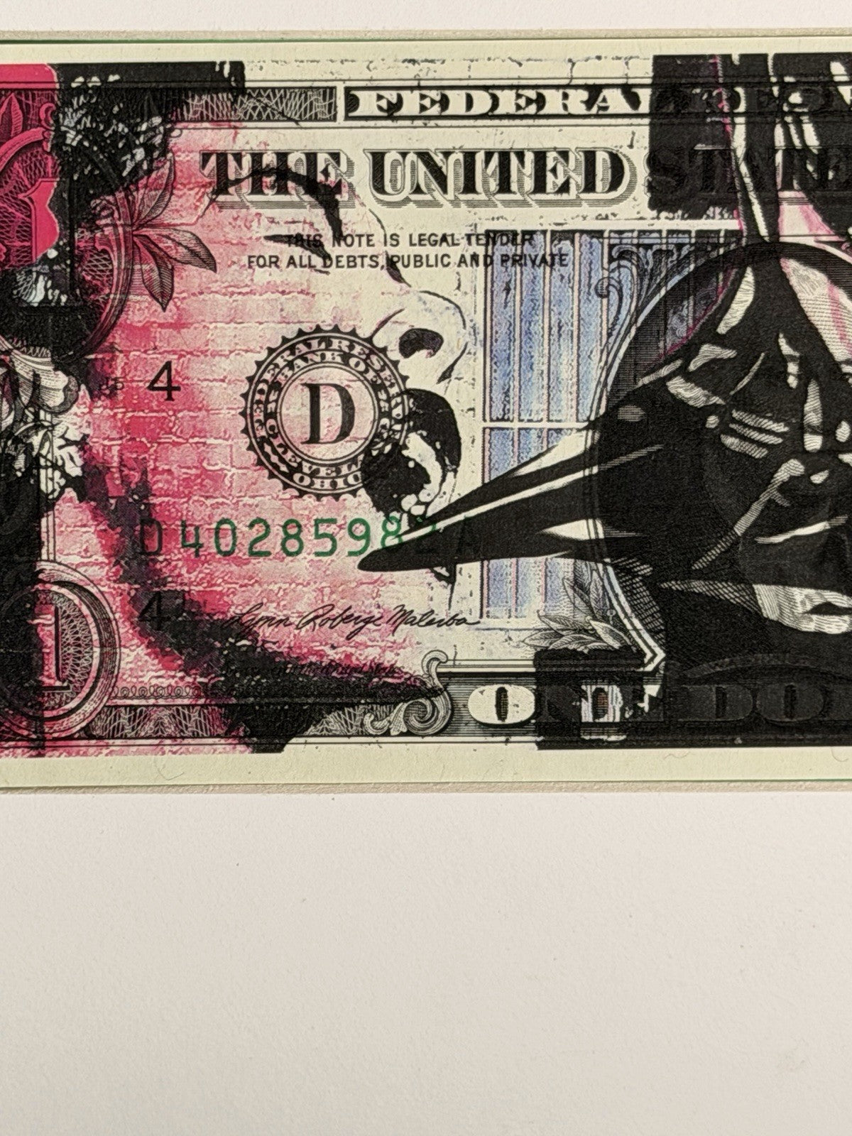 DEATH NYC Batman & Bat Woman Dual Dollar Bill Framed Pop Art COA 2020