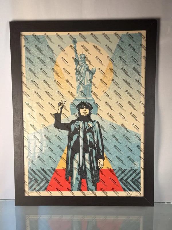 Shepard Fairey John Lennon NYC Peace Statue Liberty Signed OBEY Print 240/300