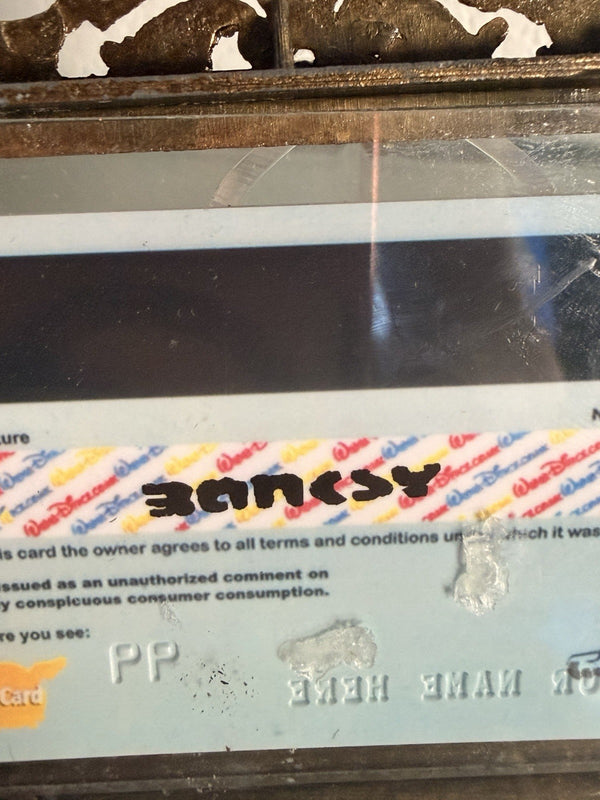 D*Face x Banksy "American Depress" Faux Credit Card Art, Dismaland 2015, Framed
