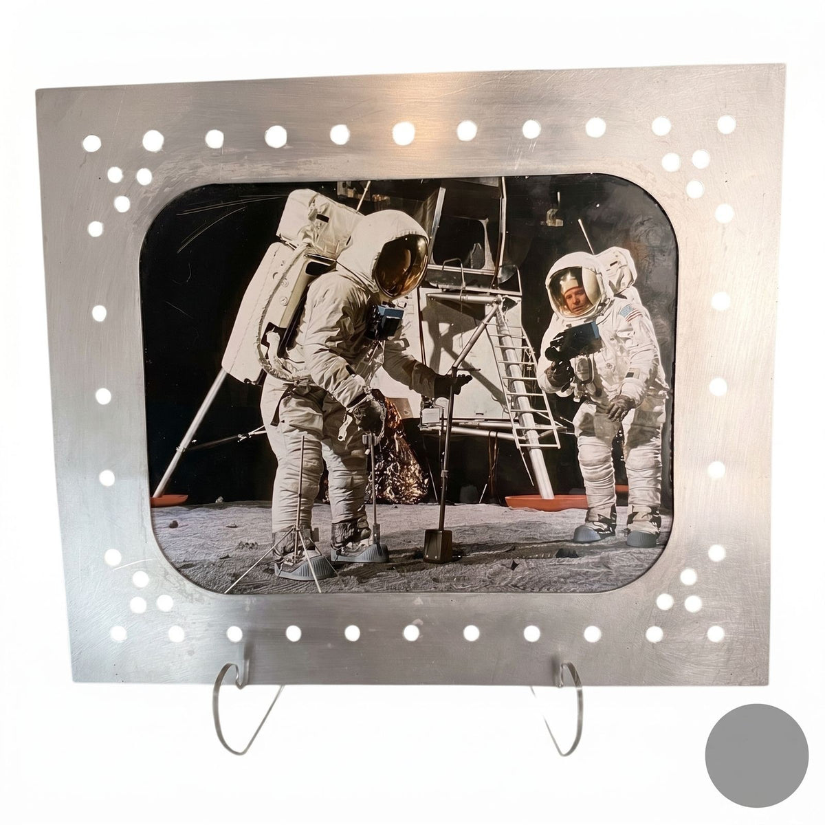 Apollo 11 Moon Landing 16x20 Photo in Distressed Frame - OOAK NASA Artwork
