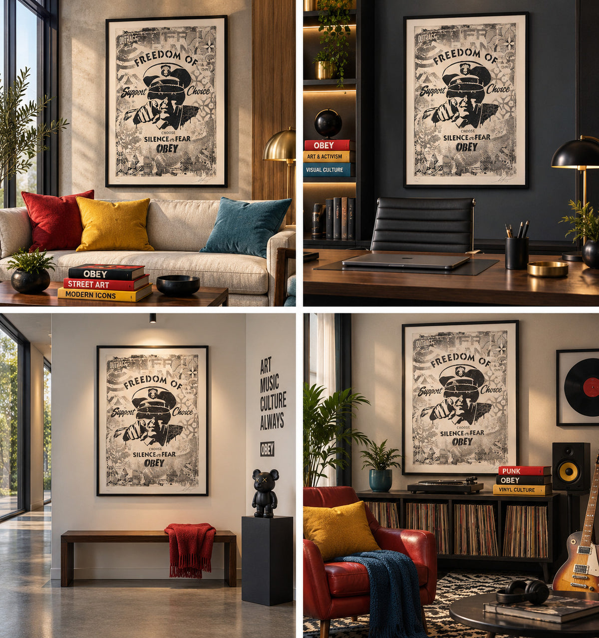 Shepard Fairey Freedom of Choice 2017 Signed 140/400 OBEY Damaged Stencil — listing photograph 6