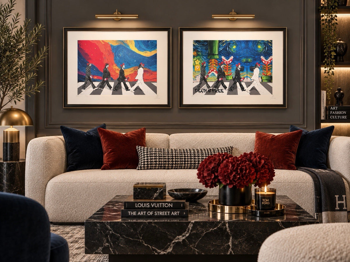 DEATH NYC Beatles Abbey Road Set 2 Prints Starry Night Video Game LV 1/100