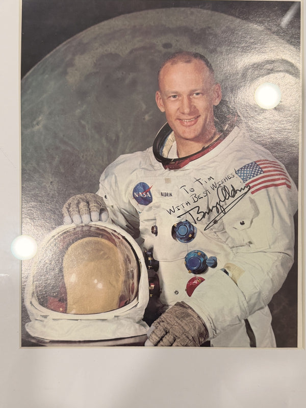 Buzz Aldrin Signed NASA Astronaut Portrait Inscribed To Tim Framed