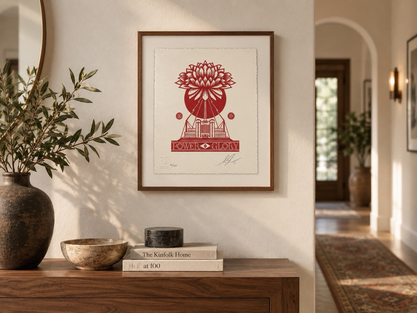 Shepard Fairey Obey Power & Glory Letterpress 2016 Signed 96/450 Print Red