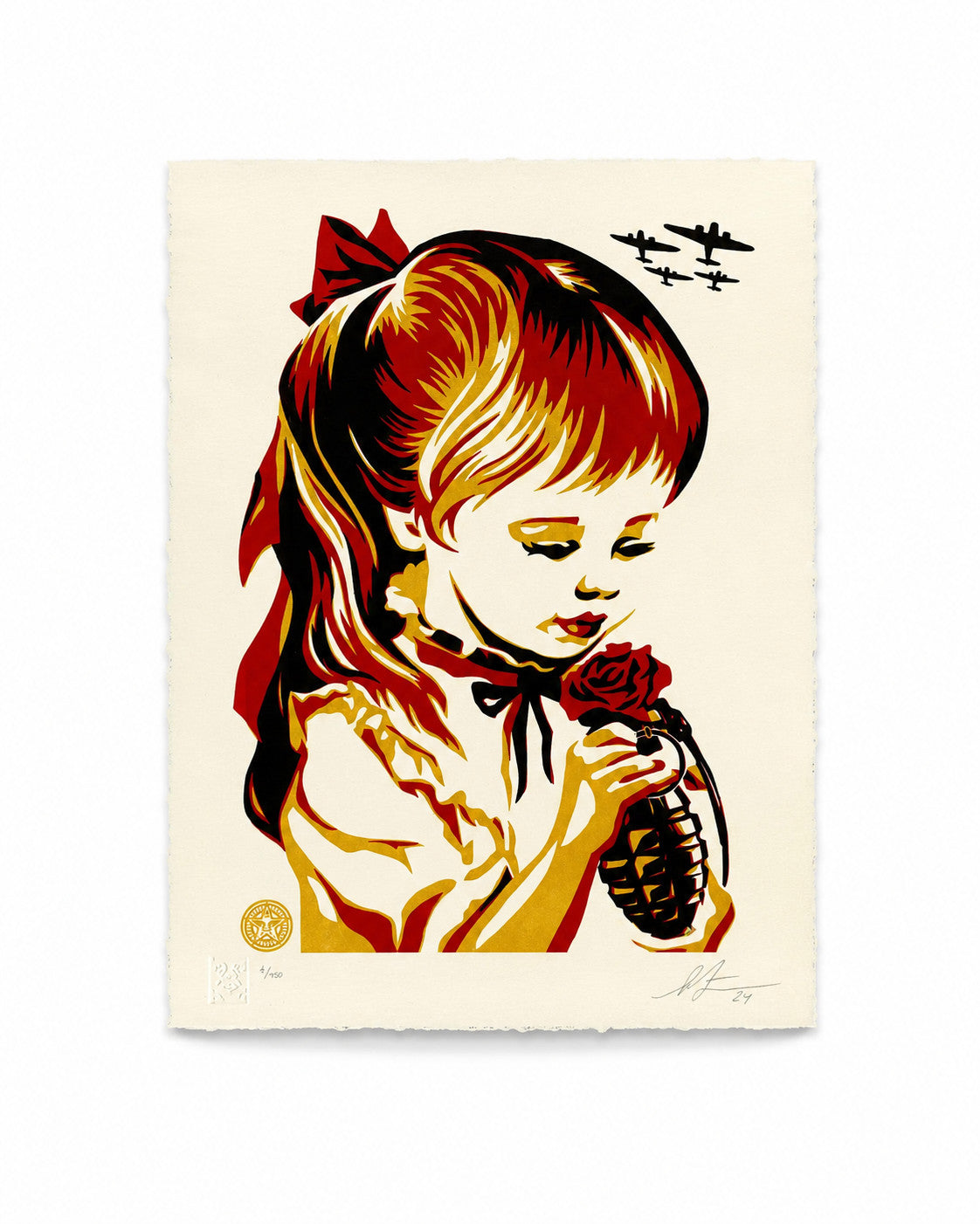 Shepard Fairey War By Numbers Letterpress 2024 Signed /450 Deckled Verisart COA